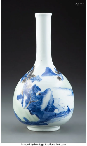 67115: A Chinese Underglaze Blue and Red Vase, 17th cen