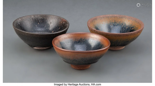 67369: A Group of Three Chinese Tenmoku Tea Bowls 1-1/2