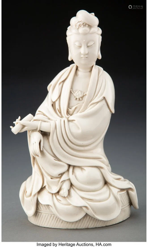 67132: A Chinese Blanc de Chine Figure of Guanyin, Qing