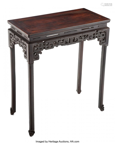 67207: A Chinese Carved Zitan Altar Table, Qing Dynasty