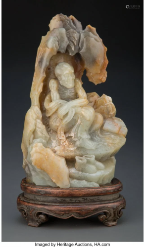 67026: A Chinese Carved Jade Mountain Boulder with Loha