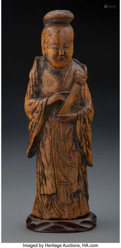 67247: A Chinese Carved Bamboo Guanyin 8-1/2 x 3 x 2-1/