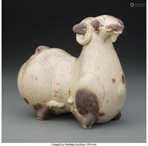 67093: A Chinese Yueyao Glazed Model of a Ram, Western