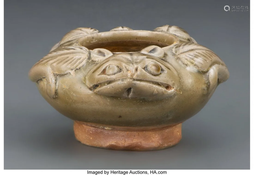 67094: A Chinese Yueyao Glazed Squirrel-Form Water Pot,