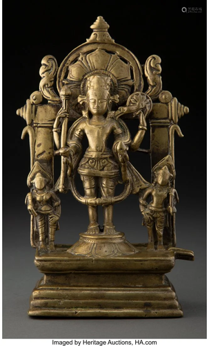 67326: An Indian Brass Altar of Vishnu, circa 12th cent