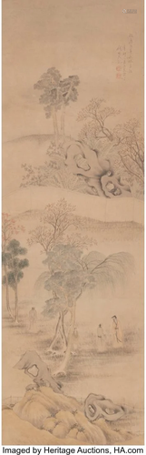 67296: Qian Du (Chinese, 1763-1844) Figures in a Landsc