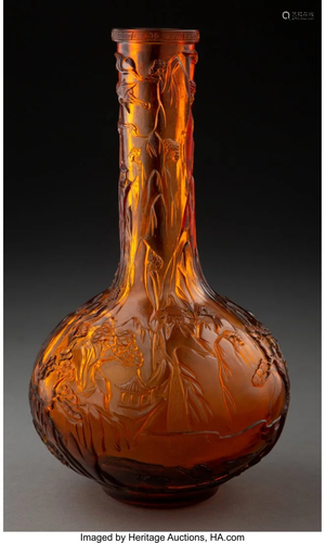 67275: A Chinese Peking Glass Vase Marks: Four-characte