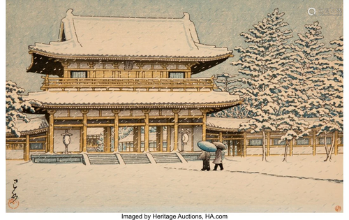 67360: Hasui Kawase (Japanese, 1883-1957) Snow at Heian