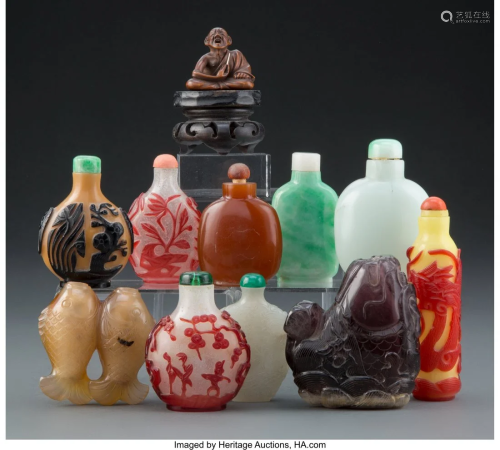 67015: A Group of Ten Various Chinese Snuff Bottles and