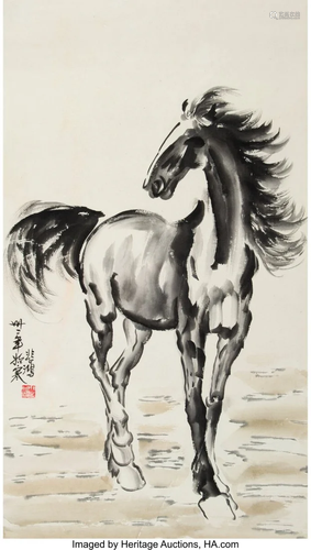 67304: Attributed to Xu Beihong (Chinese, 1863-1957) Ho