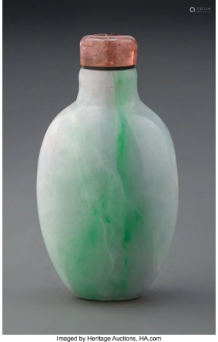 67007: A Fine Chinese Jadeite Snuff Bottle 2-1/4 inches
