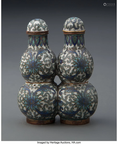 67008: A Chinese Cloisonné Double-Gourd Snuff Bo