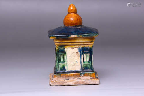 Chinese Tang Tricolor Porcelain Pagoda