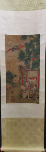Chinese Zhang Xuan'S Painting Of Lady On Silk