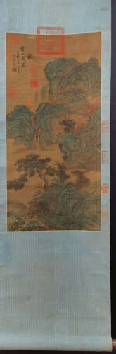 Chinese Guo Xi'S Painting Of Landscape On Silk