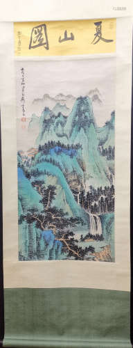 Chinese Xie Zhiliu'S Painting Of Landscape On Paper