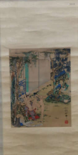Chinese Hu Yefo'S Painting Of erotic secrets from ancient china On Silk