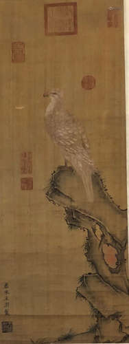 Chinese Wang Yuan'S Painting Of Eagle