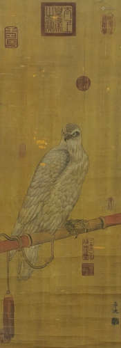 Chinese Li Di'S Painting Of Eagle On Silk