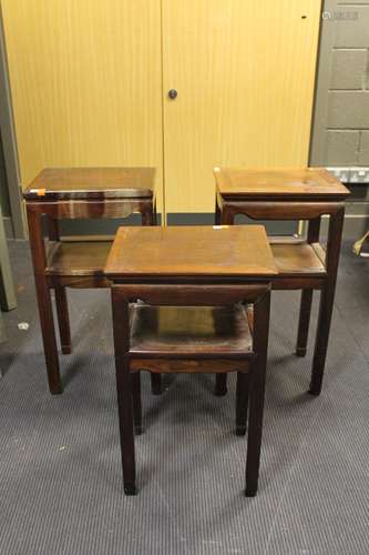 Three Chinese hardwood stands, 20th century