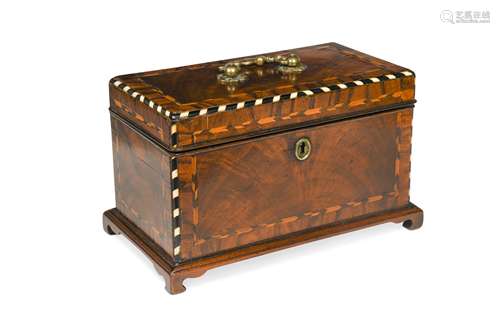 A George III mahogany tea caddy,