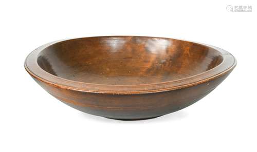 A 19th century turned treen dairy bowl,