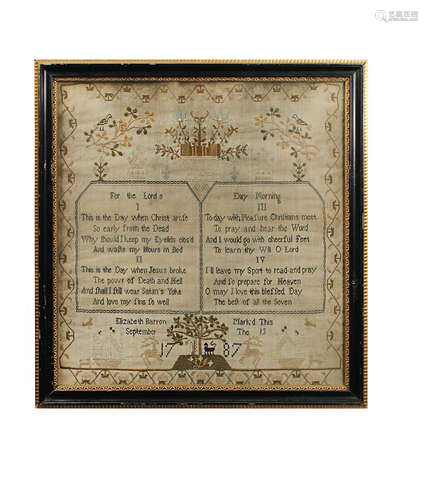 A George III needlework sampler,