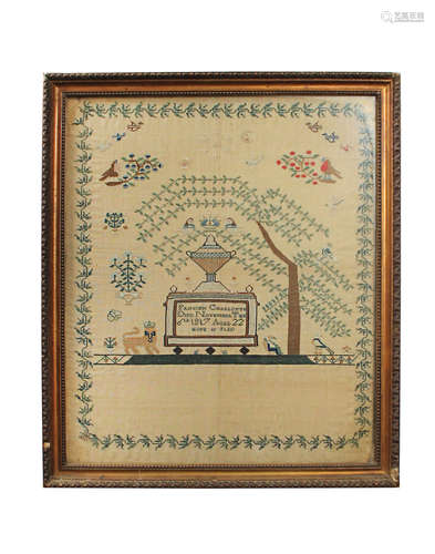 A George III needlework sampler commemorating the death of Princess Charlotte,