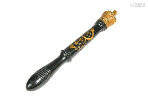 A Victorian brass capped tipstaff,