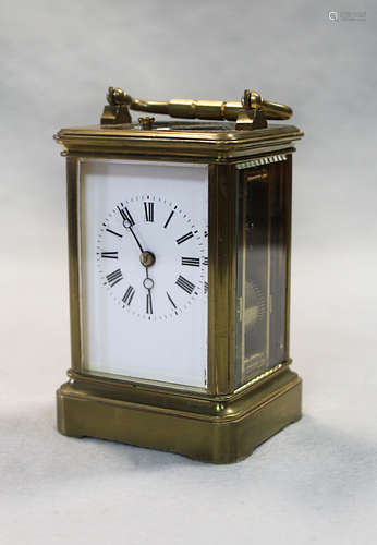 A small French repeating carriage clock, late 19th century,