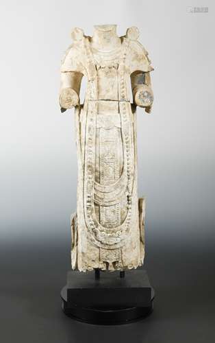 A Chinese limestone torso of a Bodhisattva, Northern Qi Dynasty style,