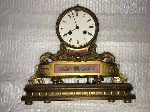 A French 19th century gilt metal mantel clock,