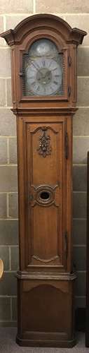 A Belgian oak longcase clock dated 1804,