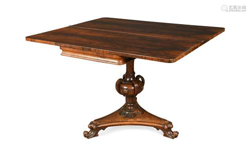 A William IV rosewood pedestal table,