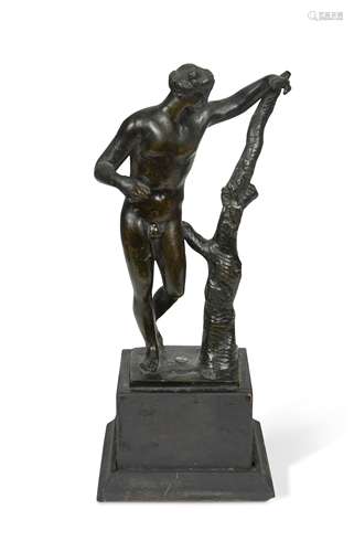 A Venetian bronze model of the Apollo Sauroctonos, probably late 16th century,