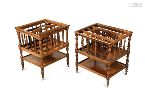 A matched pair of rosewood canterburys, 19th century