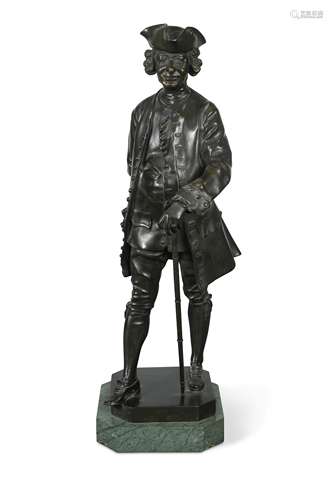 After Antonio Dal Zotto, a bronze figure of Venetian playwright Carlo Goldoni,