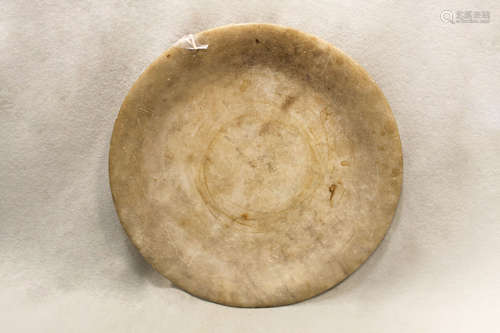 A Chinese white marble circular plate, in Tang Dynasty style,