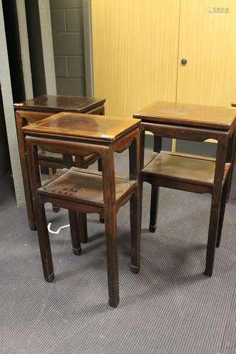 Three Chinese hardwood stands, 20th century,