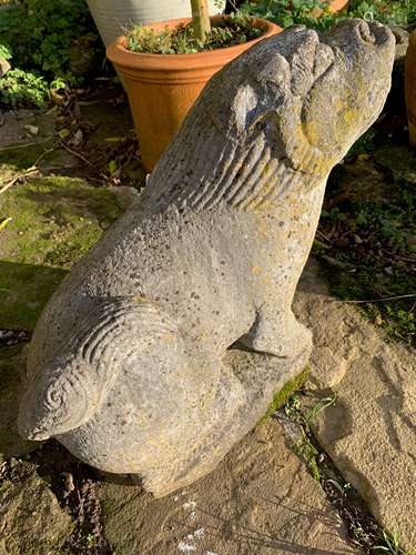 A Chinese carved stone model of a seated Fo dog, probably 19th century