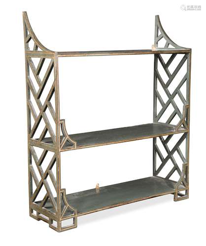 A Regency style three tier wall shelf,