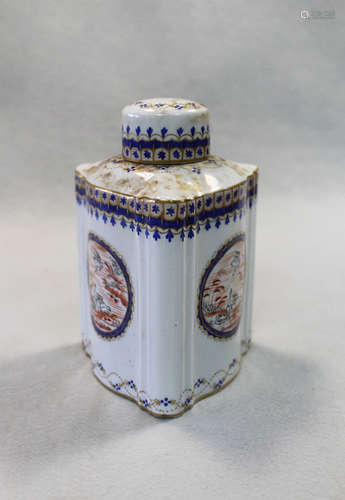 An 18th century Chinese export canister and cover,