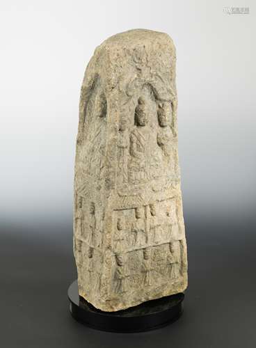 A Chinese stone votive stele, perhaps Northern Wei,