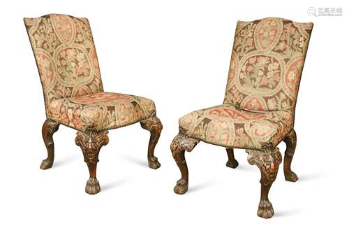 A pair of George II style side chairs,