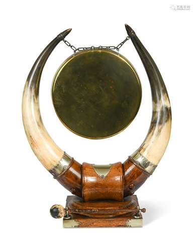 A late Victorian brass table gong,