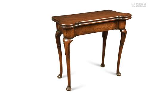 George II mahogany fold over card table,