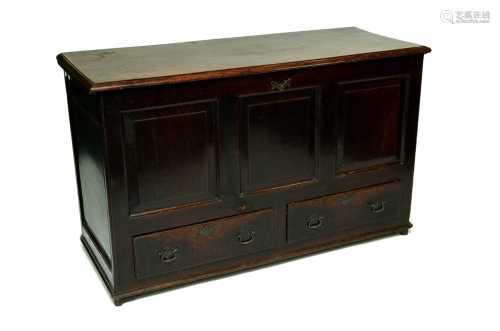 An 18th century oak mule chest