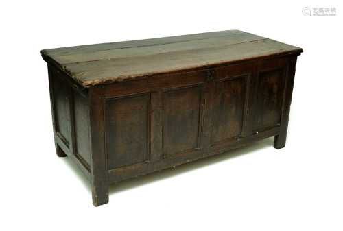 A late 17th /early 18th century quadruple panelled coffer