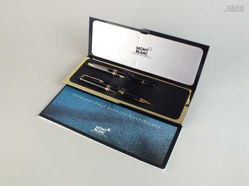 A Mont Blanc 'Meisterstruck' fountain pen and biro cased set