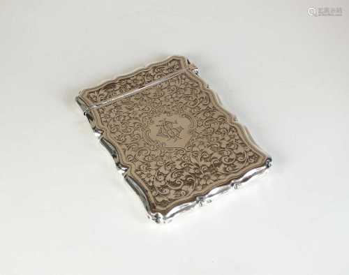 A late Victorian silver card case
